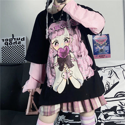 Wild Two-Dimensional Printing Fake Two T-Shirts