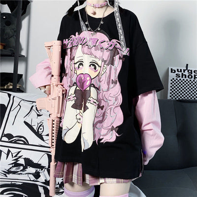 Wild Two-Dimensional Printing Fake Two T-Shirts